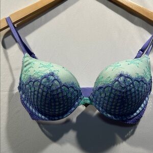 Victoria's Secret Two-Tone Lace Bra - Lavender and Aqua